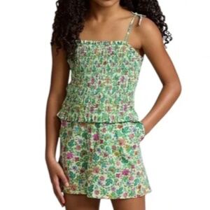 Polo Ralph Lauren Girls' Size 6 Floral Smocked Cotton Batiste Romper Size 6